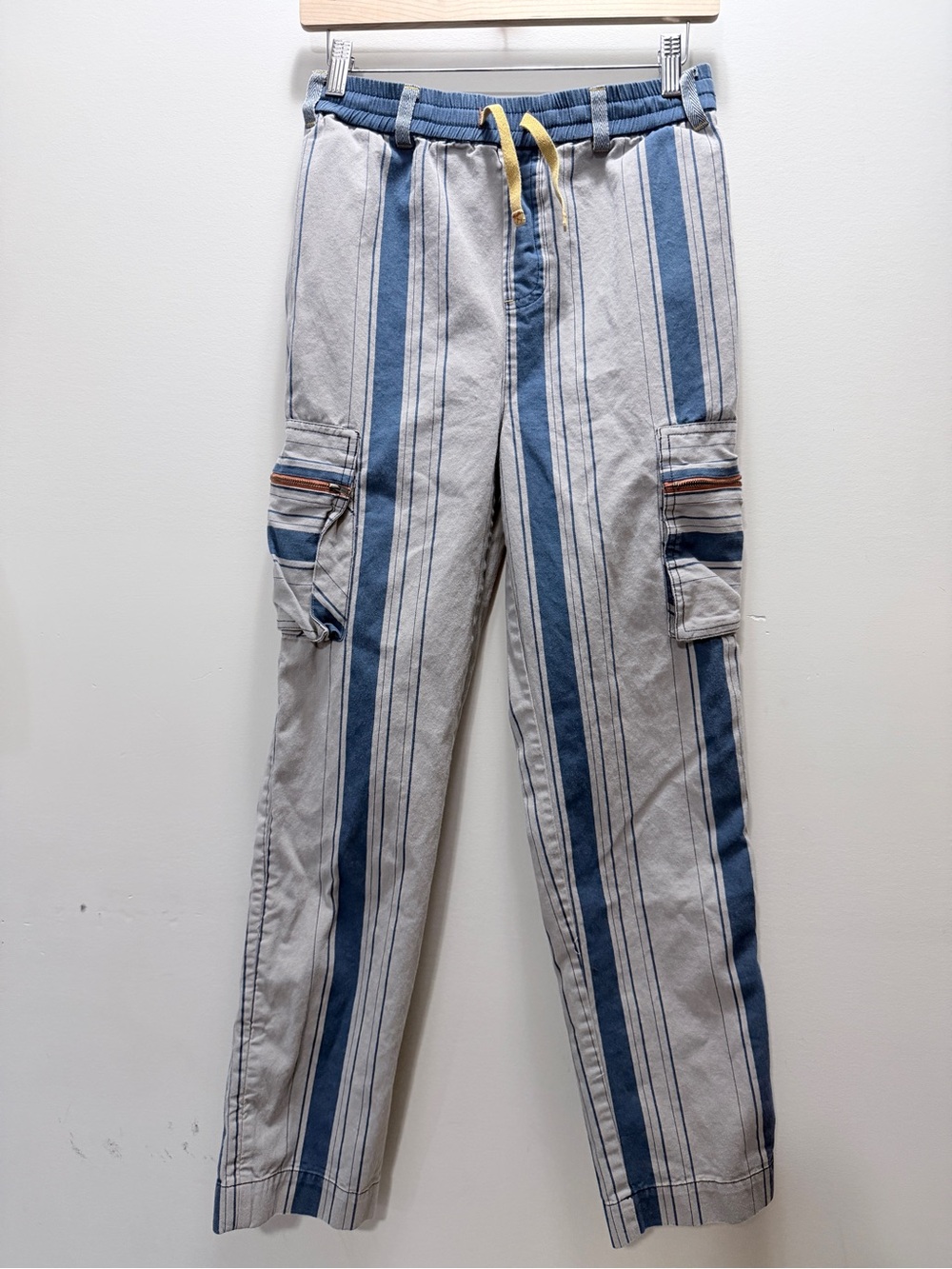 Matilda Jane Youth Size 14 Striped Blue & White Cargo Pants L40/29Inseam